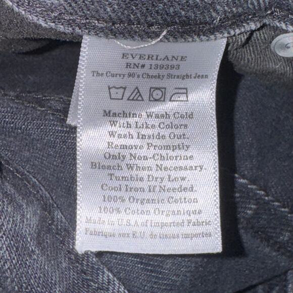 Everlane The Curvy 90's Cheeky Straight Leg Jeans Women's Sz 28 Black Button Fly - Picture 6 of 6
